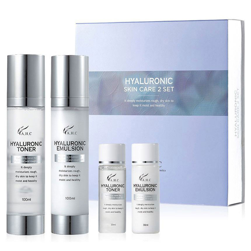 Гиалуроновая эмульсия. AHC Brilliant Gold Skin Care Set. AHC корейская косметика. AHC набор Golden Collagen. IOP Hyaluronic набор кремов IOPE Hyaluronic Special Set.