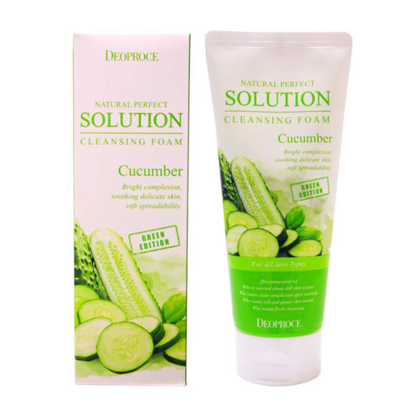 Deoproce Natural Perfect Solution Cleansing Foam Cucumber