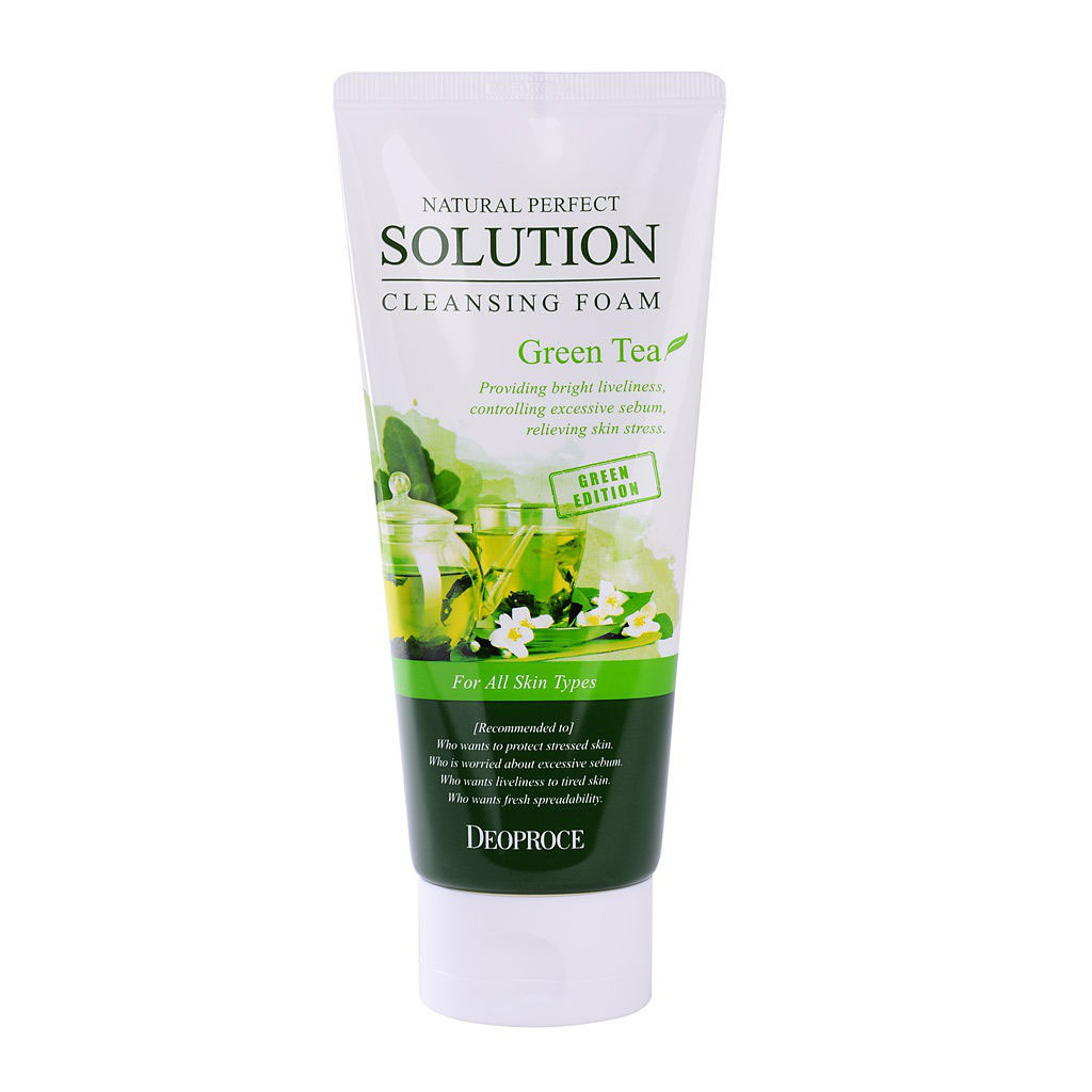 Deoproce Natural Perfect Solution Cleansing Foam Green Tea