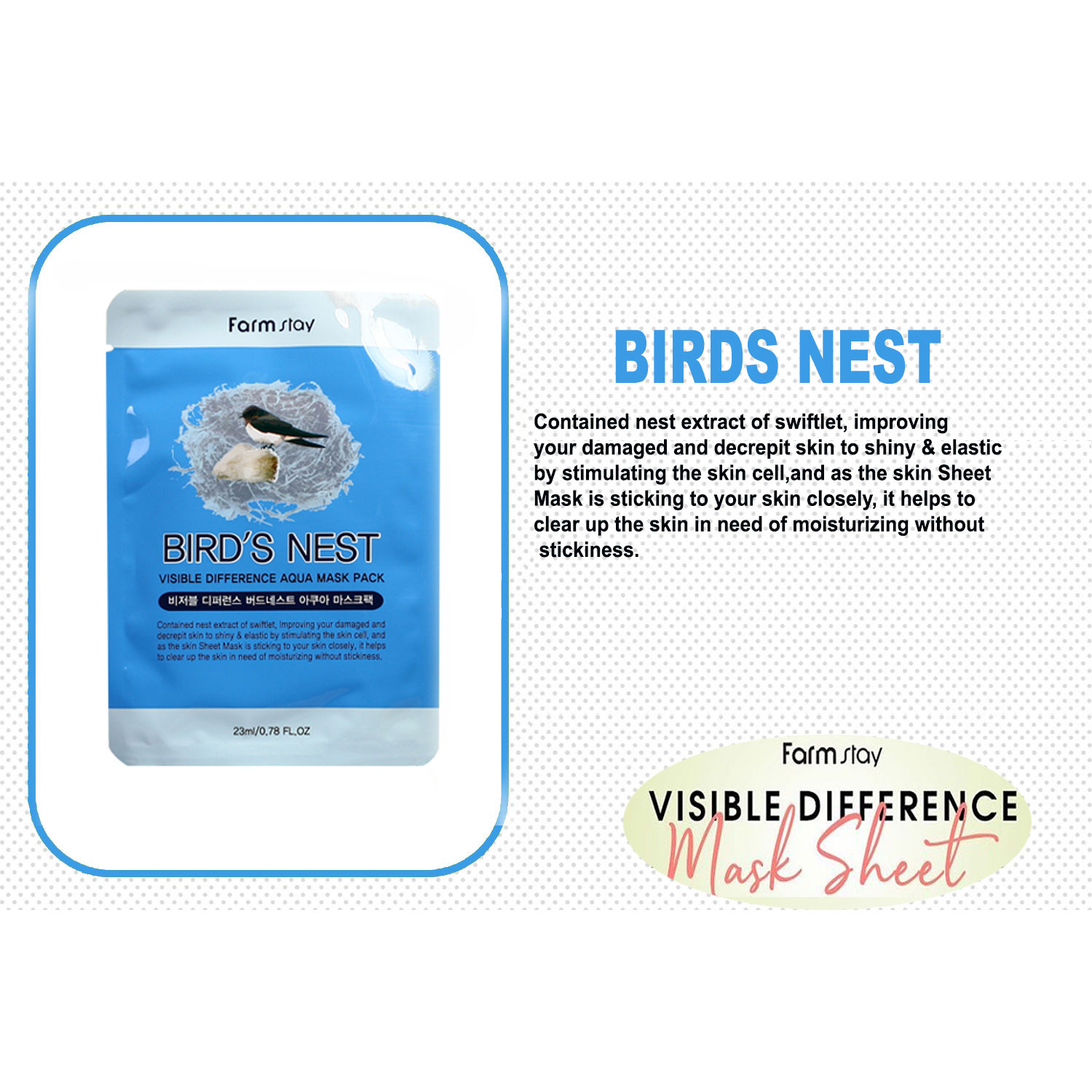 Farm Stay Bird's Nest Visible Difference Aqua Mask Pack