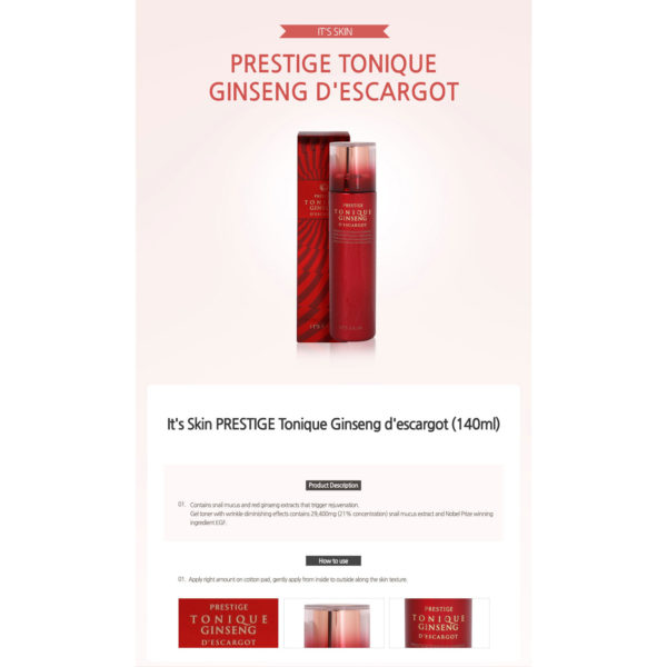 Buy Prestige Tonique Ginseng D’escargot at Low Price - TofuSecret