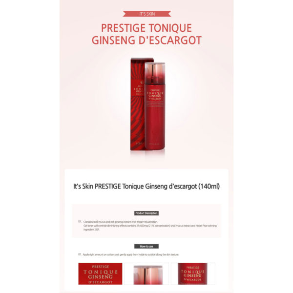 It'S SKIN Prestige Tonique Ginseng D’escargot (140ml)