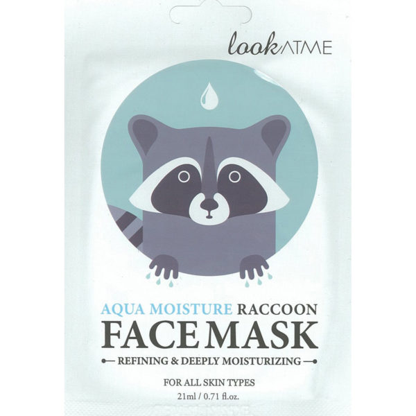 LOOK AT ME Aqua Moisture Raccoon Face Mask