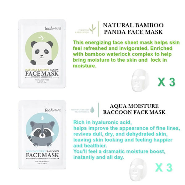 LOOK AT ME Aqua Moisture Raccoon Face Mask