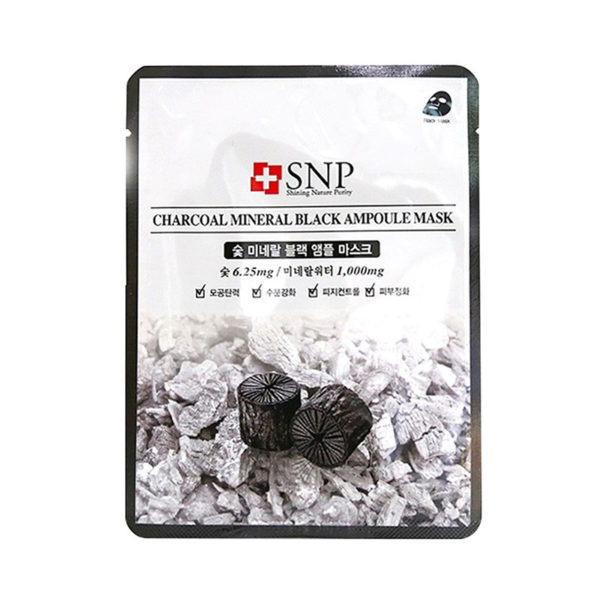 SNP Charcoal Mineral Black Ampoule Mask (10piece)