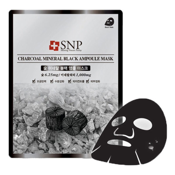 SNP Charcoal Mineral Black Ampoule Mask (10piece)